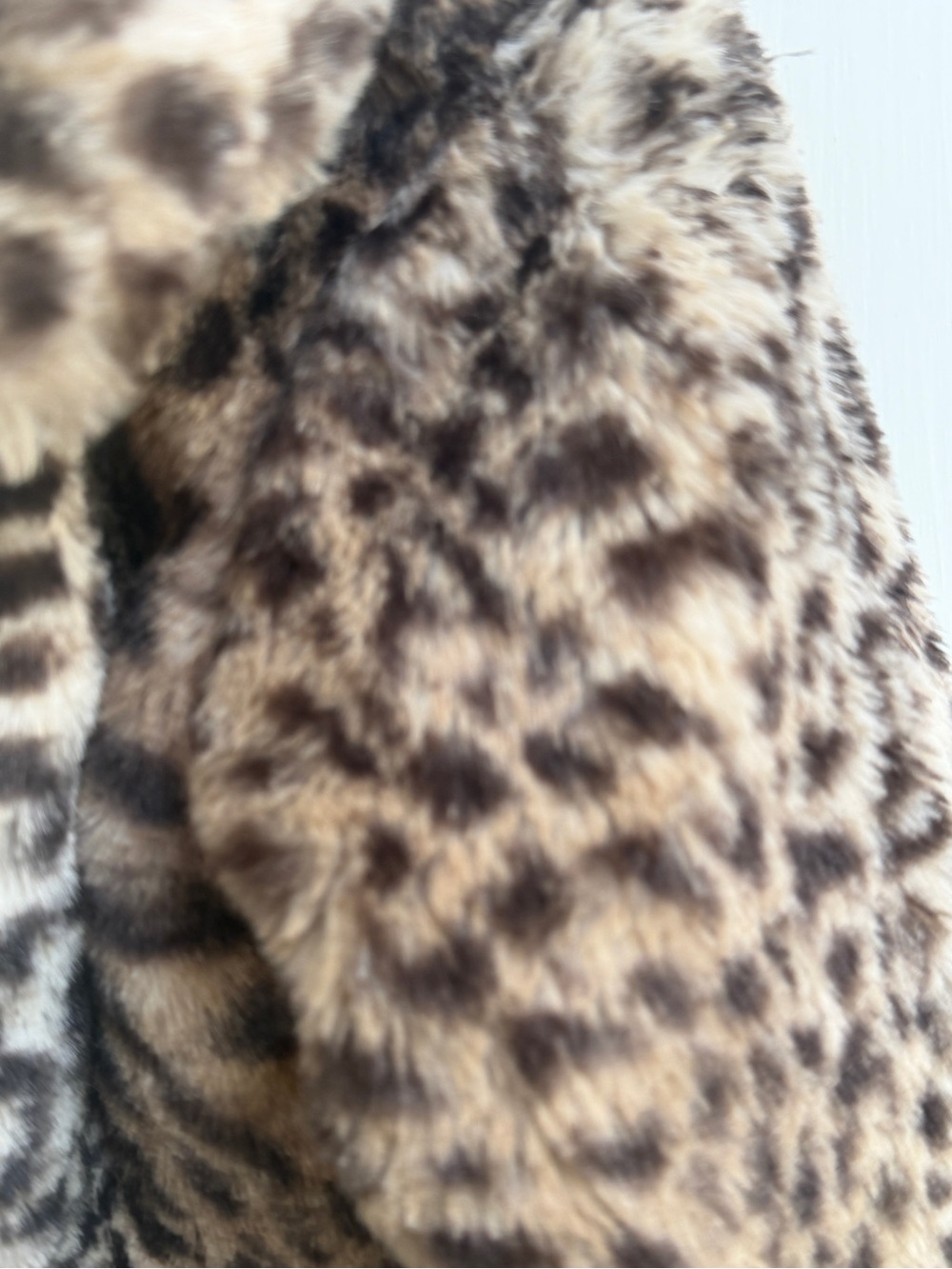 NWOT Kensie Girl 4 Leopard Print Faux Fur Warm Puffer Pea Coat - Brown - Picture 4 of 6